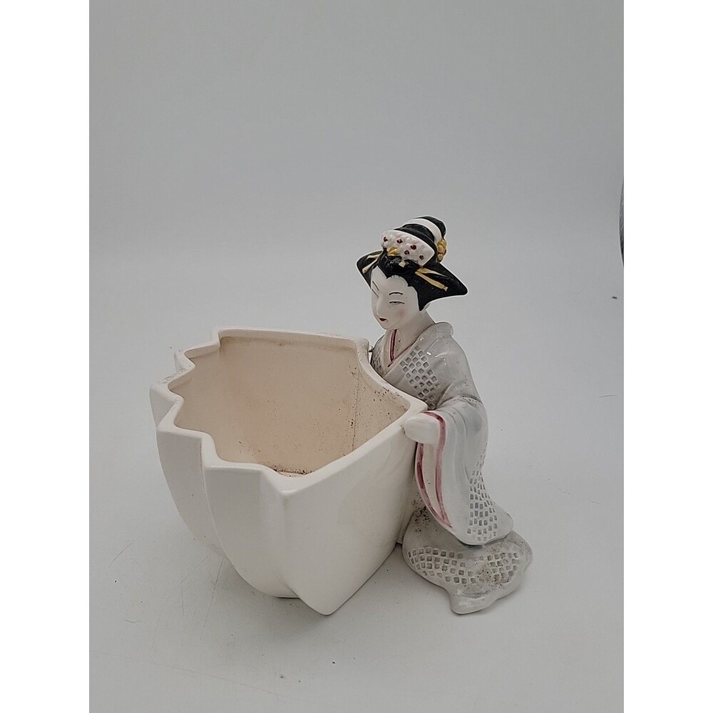 Vtg Geisha Girl Planter Kabuki Sigma Tastesetter Kimono Vase